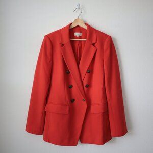 LOFT Double Breasted Red Blazer | 8